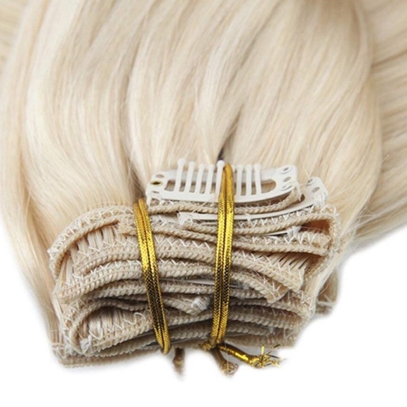 ✨ 20” PLATINUM BLONDE 120 Gram FULL HEAD CLIPINS ✨ main image 6